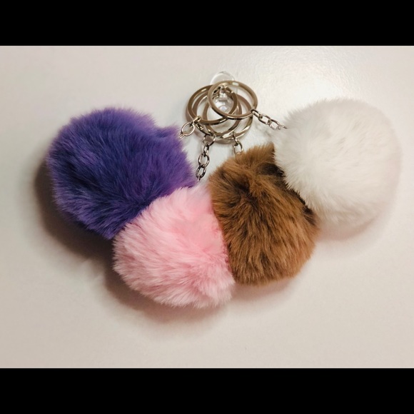 Fluffy Pom Pom keychain (4pc for $10) - Picture 3 of 5